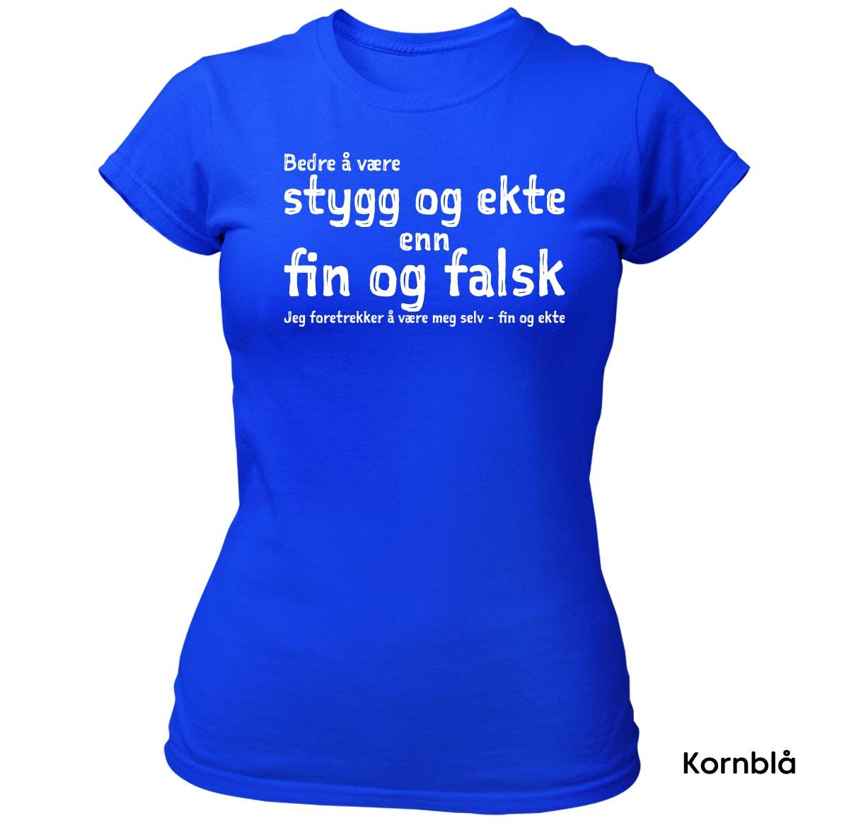 Fin og ekte T-skjorte Dame HVIT Trykk